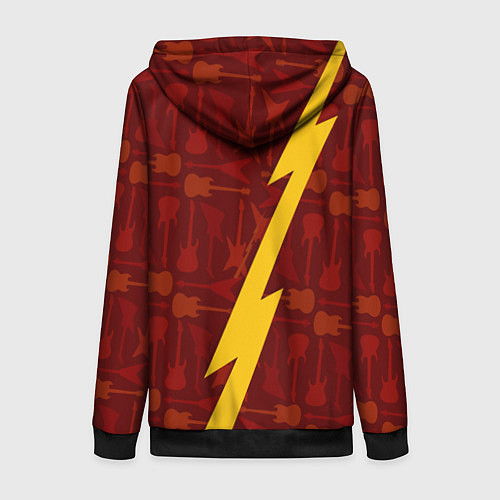 Женская толстовка на молнии Arctic Monkeys гитары и молния / 3D-Черный – фото 2