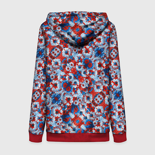 Женская толстовка на молнии Цветы России / 3D-Красный – фото 2