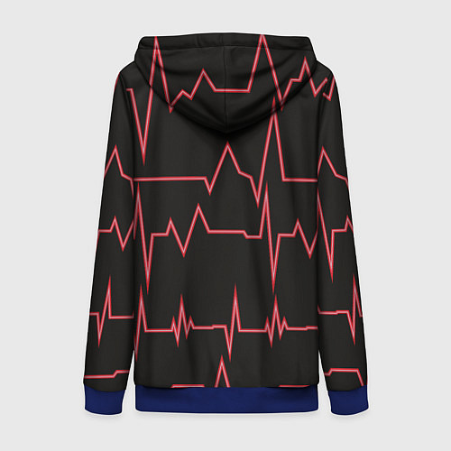 Женская толстовка на молнии Мой пульс / 3D-Синий – фото 2