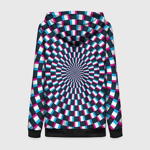 Женская толстовка на молнии Оптическая иллюзия глитч / 3D-Черный – фото 2