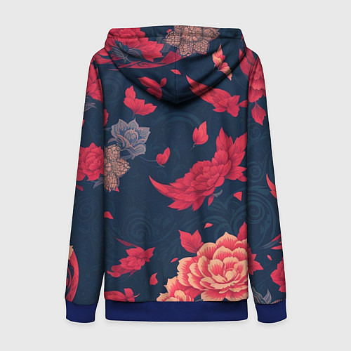 Женская толстовка на молнии Братец лис / 3D-Синий – фото 2