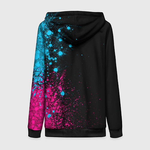 Женская толстовка на молнии Valorant - neon gradient: по-вертикали / 3D-Черный – фото 2