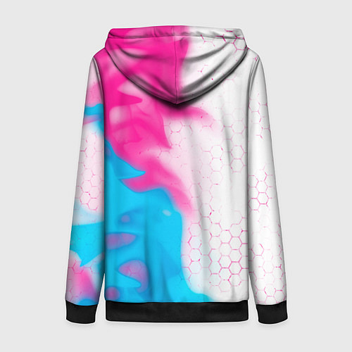 Женская толстовка на молнии FAW neon gradient style: по-вертикали / 3D-Черный – фото 2