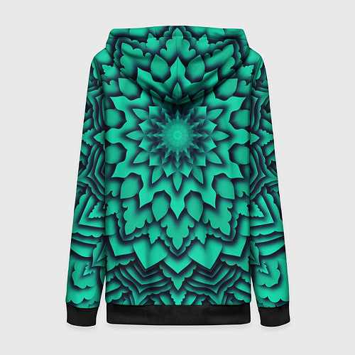 Женская толстовка на молнии Мандала анахата чакра / 3D-Черный – фото 2