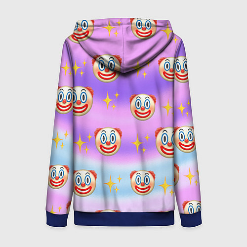 Женская толстовка на молнии Узор с Клоунами / 3D-Синий – фото 2