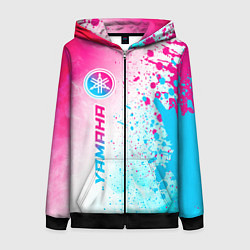 Женская толстовка на молнии Yamaha neon gradient style: по-вертикали