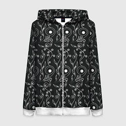 Женская толстовка на молнии Black style pattern