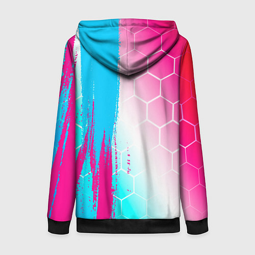 Женская толстовка на молнии Exeed neon gradient style: по-вертикали / 3D-Черный – фото 2