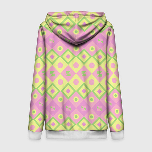 Женская толстовка на молнии Pink yellow style / 3D-Белый – фото 2