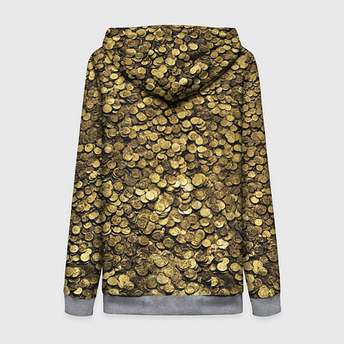 Женская толстовка на молнии Золотые монеты / 3D-Меланж – фото 2