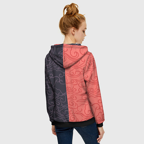 Женская толстовка на молнии EXO Clouds / 3D-Черный – фото 4