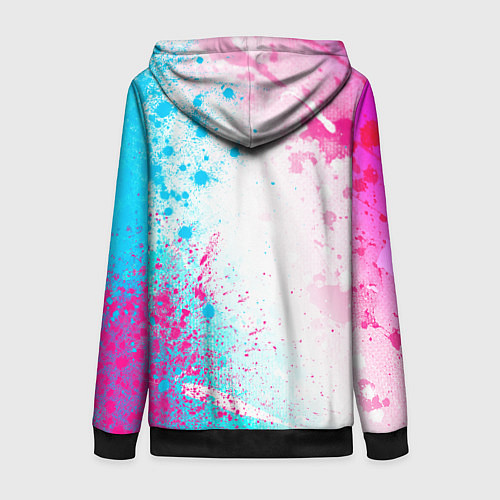 Женская толстовка на молнии Bleach neon gradient style: по-вертикали / 3D-Черный – фото 2