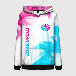 Женская толстовка на молнии Daewoo neon gradient style: надпись, символ