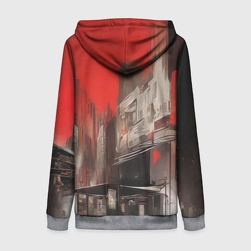 Женская толстовка на молнии Смотрящая за районом / 3D-Меланж – фото 2