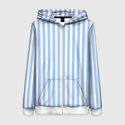 Толстовка на молнии женская Полосатый морской, цвет: 3D-белый