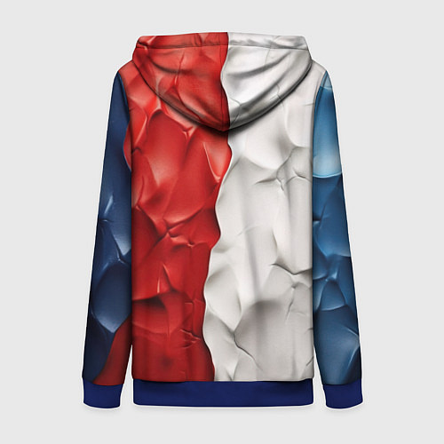 Женская толстовка на молнии Текстура пластилина белая синяя красная / 3D-Синий – фото 2