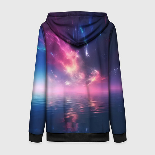 Женская толстовка на молнии Space and islands / 3D-Черный – фото 2