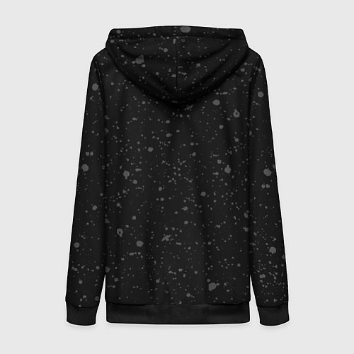 Женская толстовка на молнии Tomb Raider glitch на темном фоне: надпись, символ / 3D-Черный – фото 2