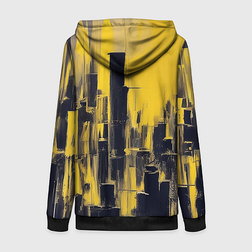 Женская толстовка на молнии Большой нарисованный город / 3D-Черный – фото 2