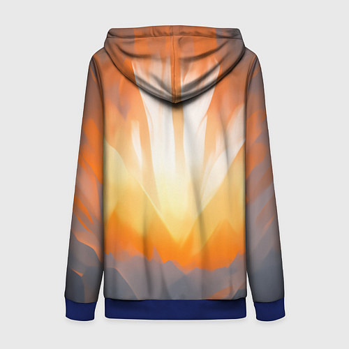 Женская толстовка на молнии Нарисованная огненная лиса / 3D-Синий – фото 2