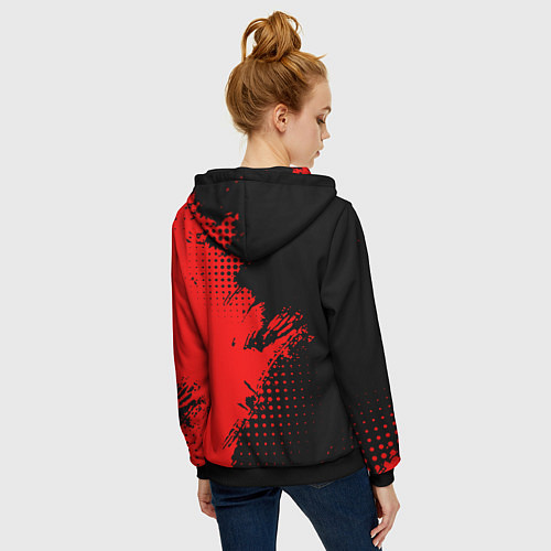 Женская толстовка на молнии Группировка Вальхалла - Tokyo revengers / 3D-Черный – фото 4