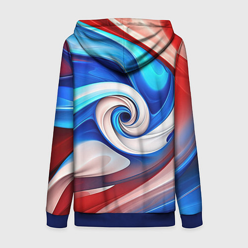 Женская толстовка на молнии Волны в цвете флага РФ / 3D-Синий – фото 2