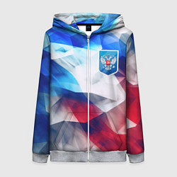 Толстовка на молнии женская Абстракция герб России, цвет: 3D-меланж