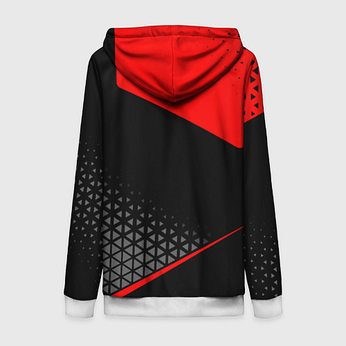 Женская толстовка на молнии Lexus - red sportwear / 3D-Белый – фото 2