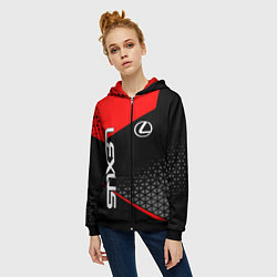 Толстовка на молнии женская Lexus - red sportwear, цвет: 3D-черный — фото 2