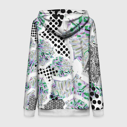 Женская толстовка на молнии Контрастная абстракция / 3D-Белый – фото 2