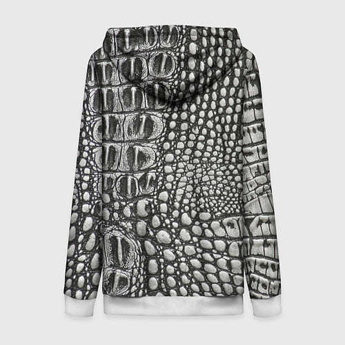 Женская толстовка на молнии Кожа крокодила - текстура / 3D-Белый – фото 2