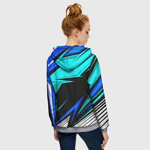 Женская толстовка на молнии Фольцваген - sport uniform / 3D-Меланж – фото 4