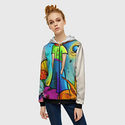 Толстовка на молнии женская Le Petit Prince, цвет: 3D-черный — фото 2