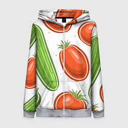 Женская толстовка на молнии Помидоры и огурцы