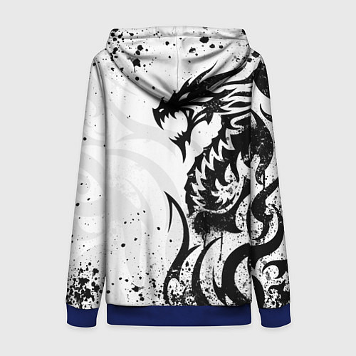 Женская толстовка на молнии Fox motocross - белый дракон / 3D-Синий – фото 2