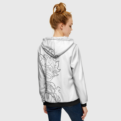 Женская толстовка на молнии Ван пис - Луффи гир 5 / 3D-Черный – фото 4