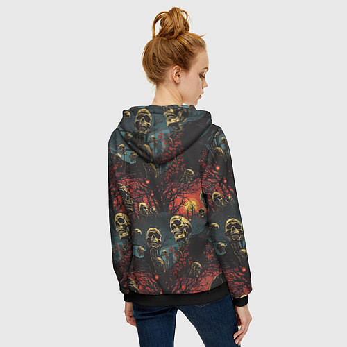 Женская толстовка на молнии Нечистый дух / 3D-Черный – фото 4