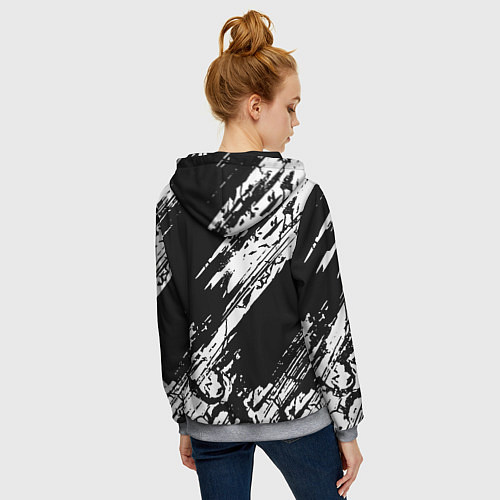 Женская толстовка на молнии Mitsubishi - белый пятна / 3D-Меланж – фото 4
