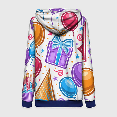 Женская толстовка на молнии Вечеринка / 3D-Синий – фото 2