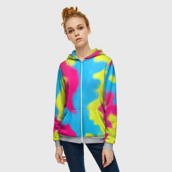 Толстовка на молнии женская Тай-дай из фильма Барби, цвет: 3D-меланж — фото 2