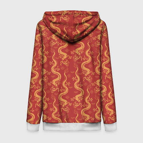 Женская толстовка на молнии Символ года дракон / 3D-Белый – фото 2