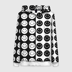 Женская толстовка на молнии Smiley black and white
