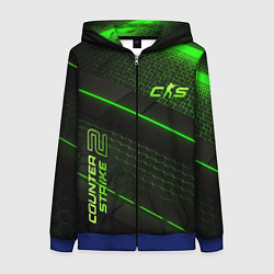 Женская толстовка на молнии CS2 green neon