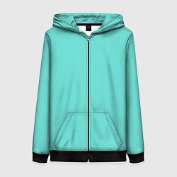 Толстовка на молнии женская Цвет Тиффани, цвет: 3D-черный