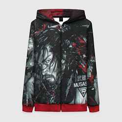 Толстовка на молнии женская Vagabond Мусаси Миямото, цвет: 3D-красный