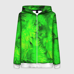 Женская толстовка на молнии Green abstract texture