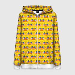 Толстовка на молнии женская Утята паттерн, цвет: 3D-белый