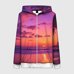 Женская толстовка на молнии Пляж vice city