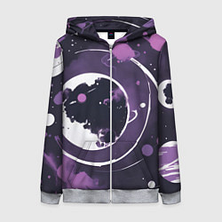 Толстовка на молнии женская Фиолетовый космос - нейросеть, цвет: 3D-меланж