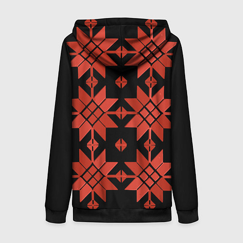 Женская толстовка на молнии Удмуртский - вертикаль black / 3D-Черный – фото 2